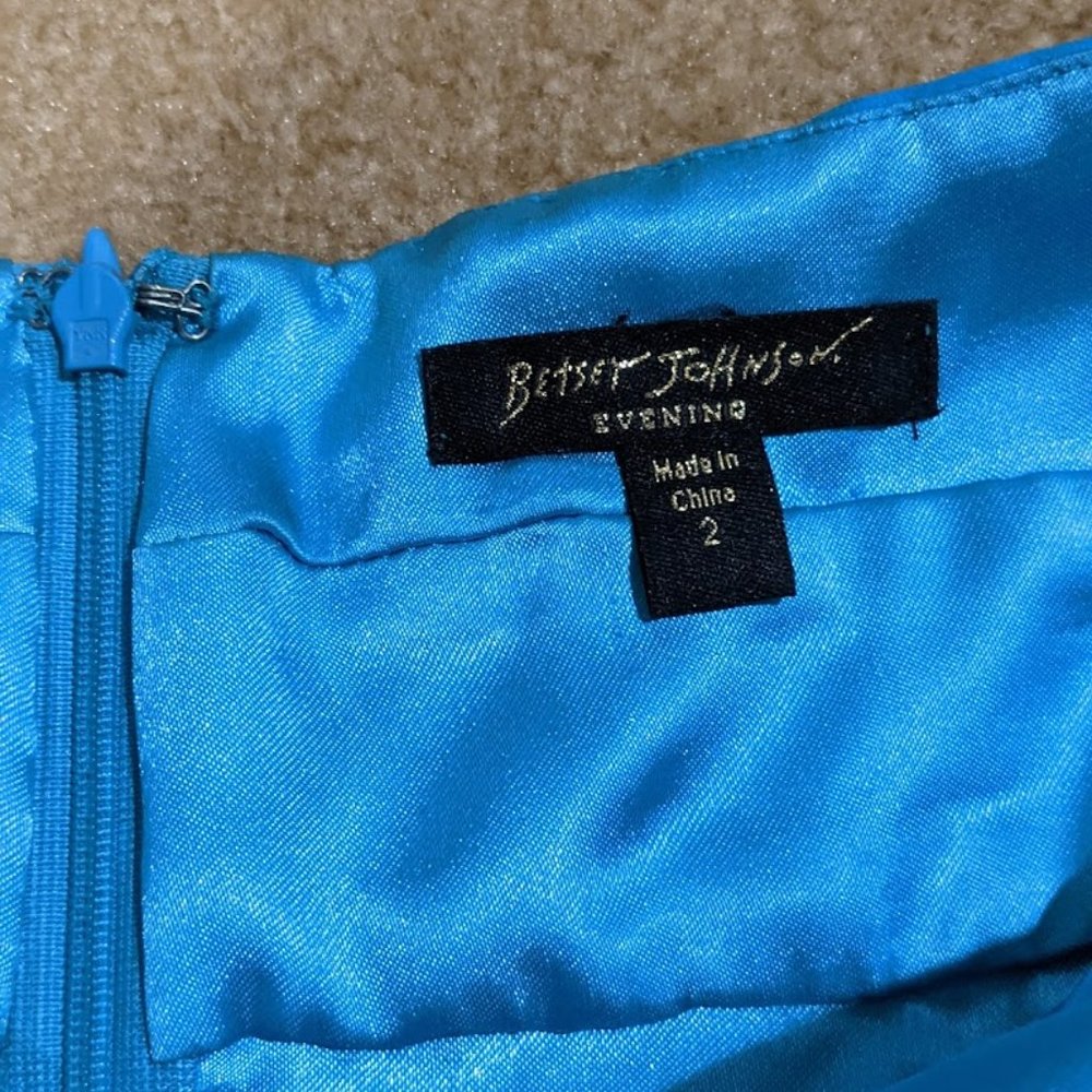 Betsey Johnson Evening Aqua Sequin Halter Dress - Picture 9 of 10